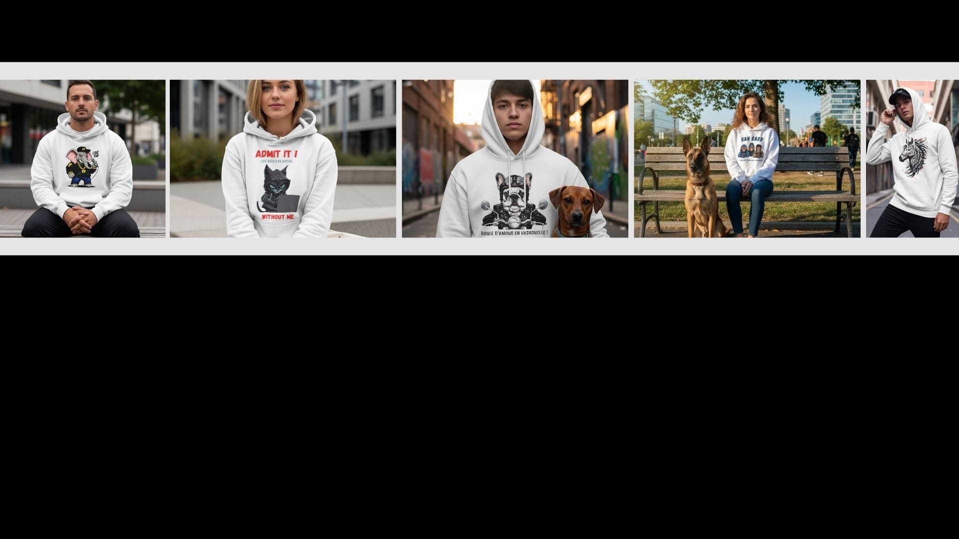 Bannière Felpatee présentant une collection de hoodies et t-shirts premium en coton bio avec designs animaliers originaux sur support clair, style urbain et sauvage.