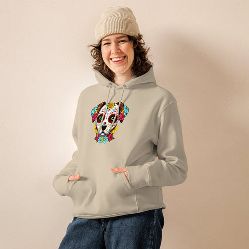 Hoodie Bio | Chien Calavera Fleuri - Felpatee - Hoodie Bio - Felpatee