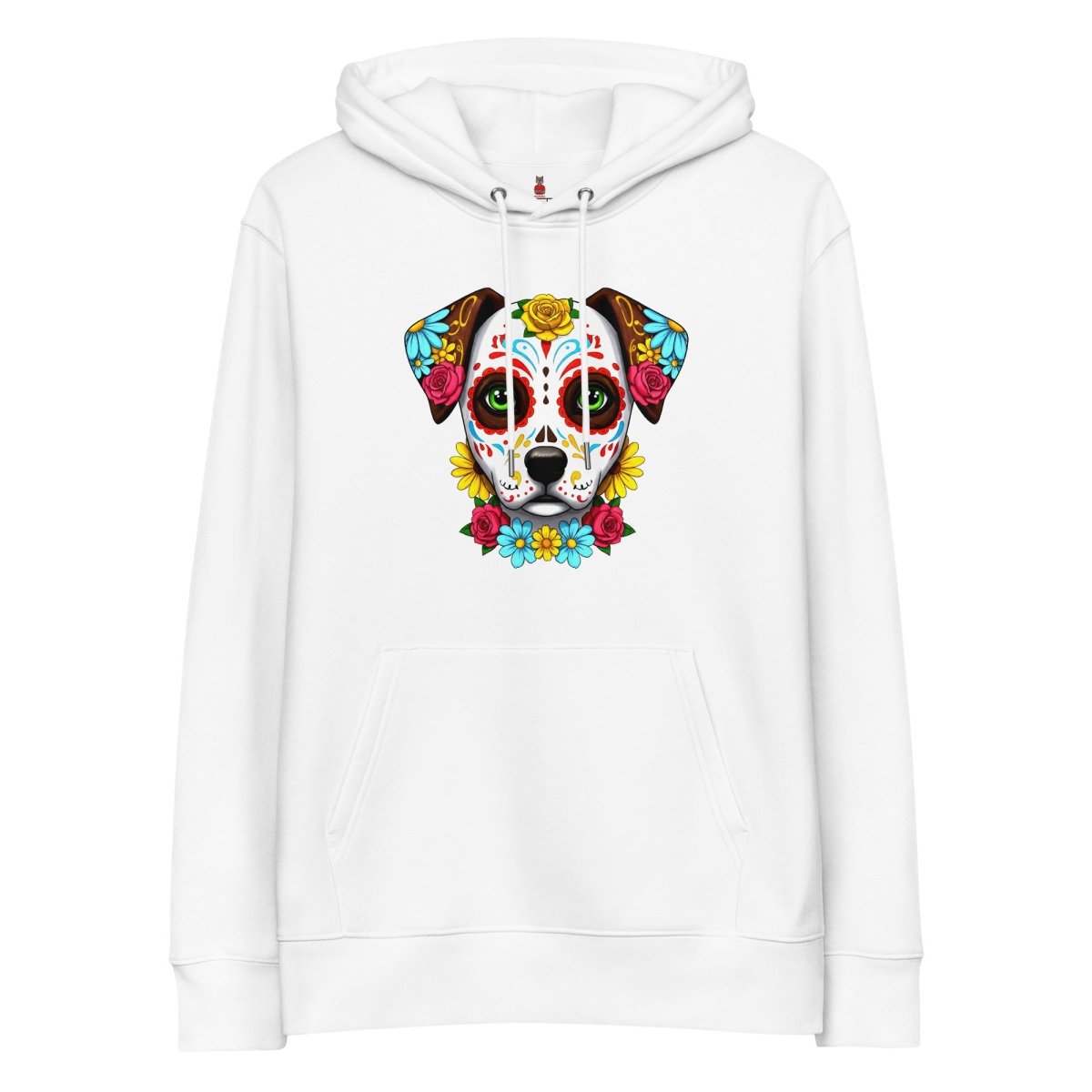 Hoodie Bio | Chien Calavera Fleuri - Felpatee - Hoodie Bio - Felpatee
