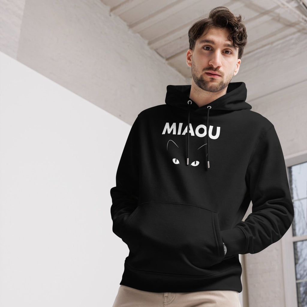 Hoodie Bio | Miaou : L'Œil du Chat - Felpatee - sweat a capuche durable - Felpatee