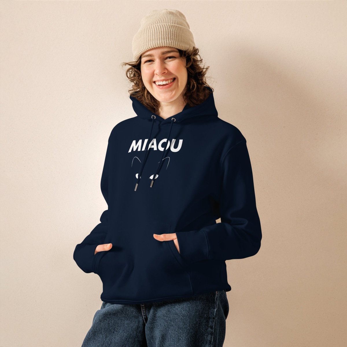 Hoodie Bio | Miaou : L'Œil du Chat - Felpatee - sweat a capuche durable - Felpatee