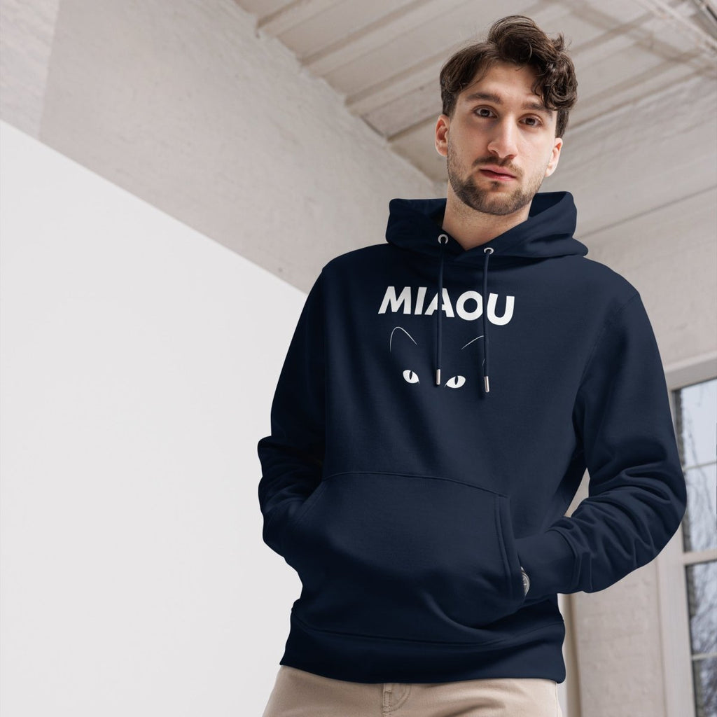 Hoodie Bio | Miaou : L'Œil du Chat - Felpatee - sweat a capuche durable - Felpatee
