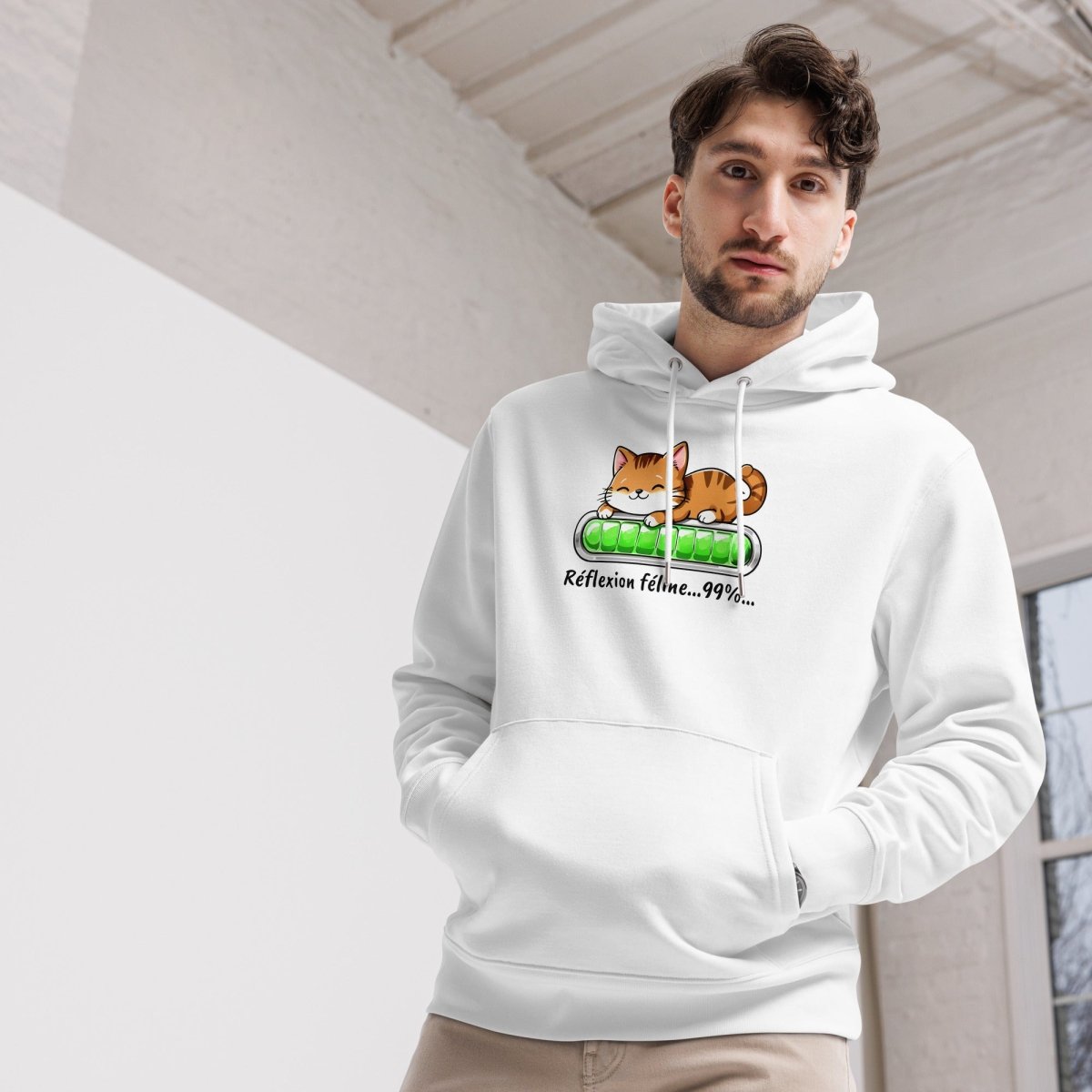 Hoodie Bio | Réflexion Féline - Felpatee - sweat a capuche durable - Felpatee