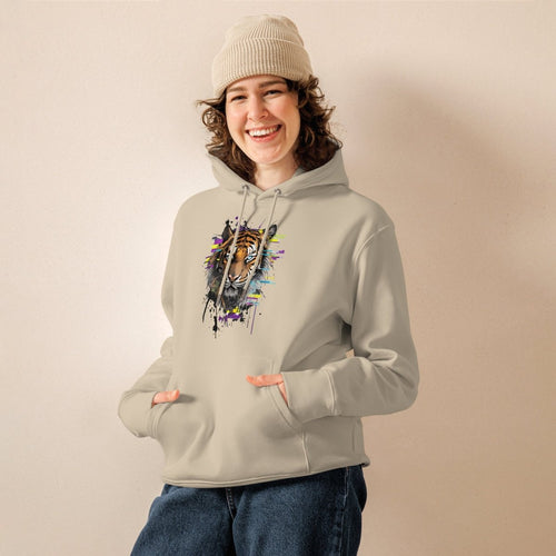 Hoodie Bio | Tigre Intense Effet Glitch Art - Felpatee - Hoodie Bio - Felpatee