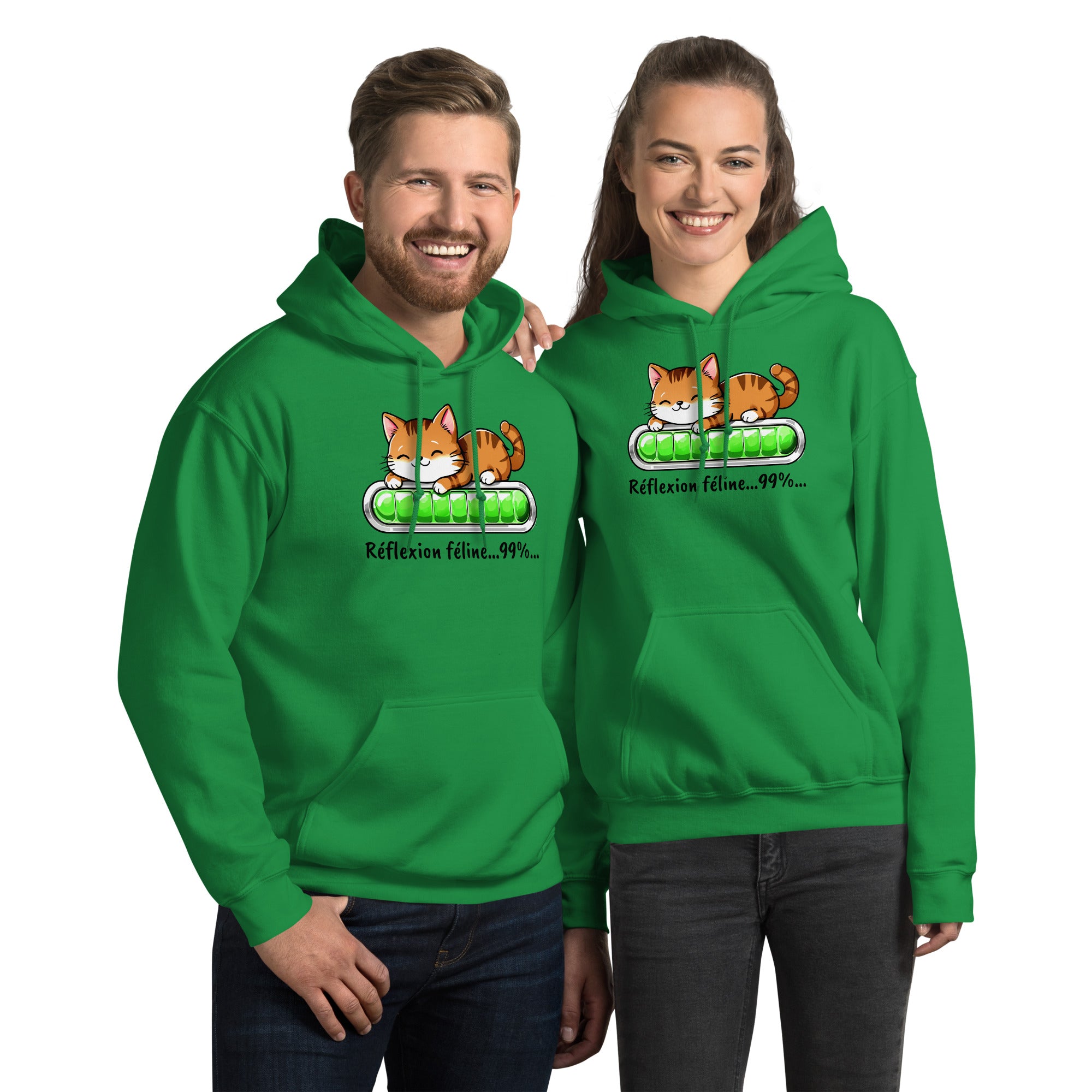 hoodie-unisexe-chat-réfléchit-vert
