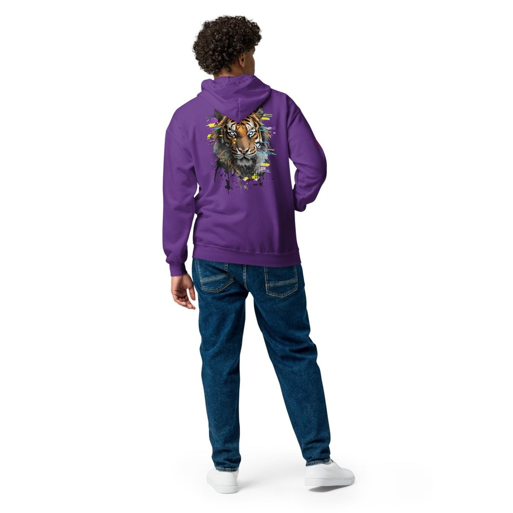 Hoodie Zippé Alpha | Tigre Intense Effet Glitch Art | Édition Signature - Felpatee - zippé alpha - Felpatee