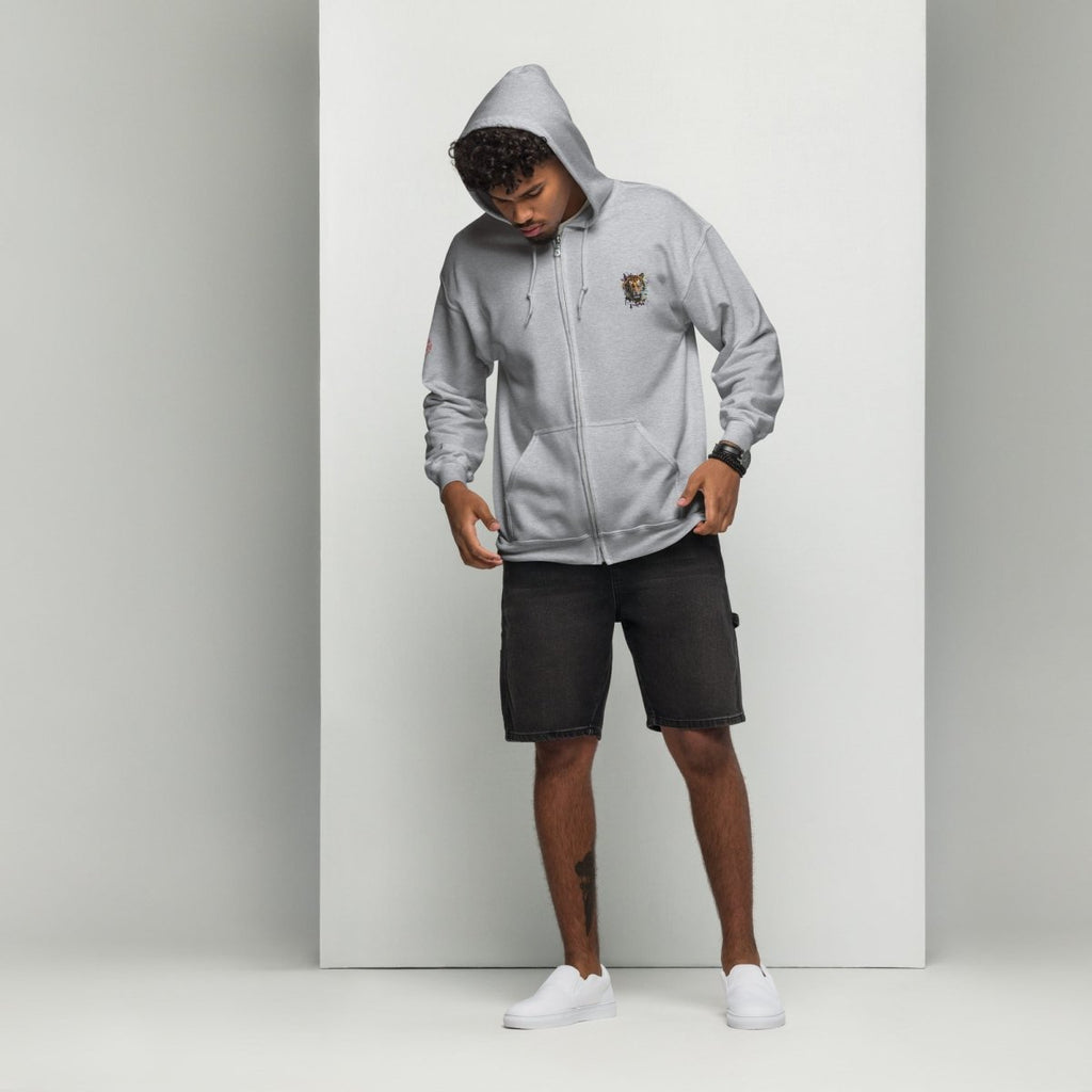 Hoodie Zippé Alpha | Tigre Intense Effet Glitch Art | Édition Signature - Felpatee - zippé alpha - Felpatee