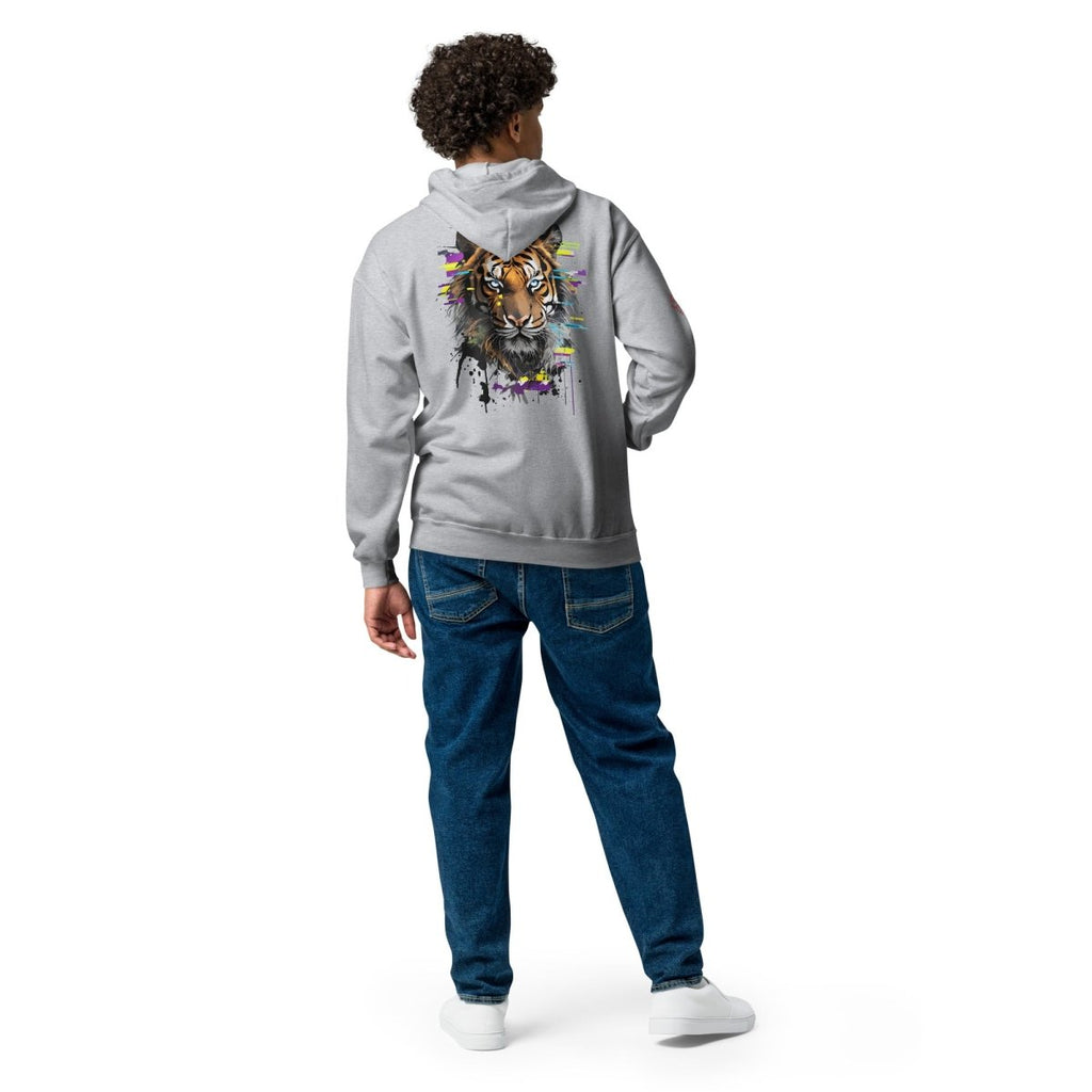 Hoodie Zippé Alpha | Tigre Intense Effet Glitch Art | Édition Signature - Felpatee - zippé alpha - Felpatee