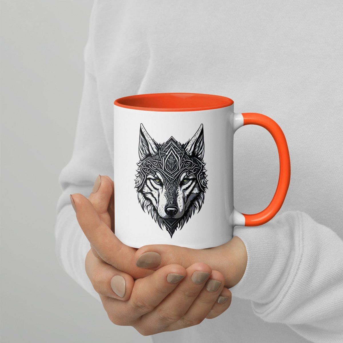 Mug à Intérieur Coloré | Loup Gardien Runique - Felpatee - mug - Felpatee