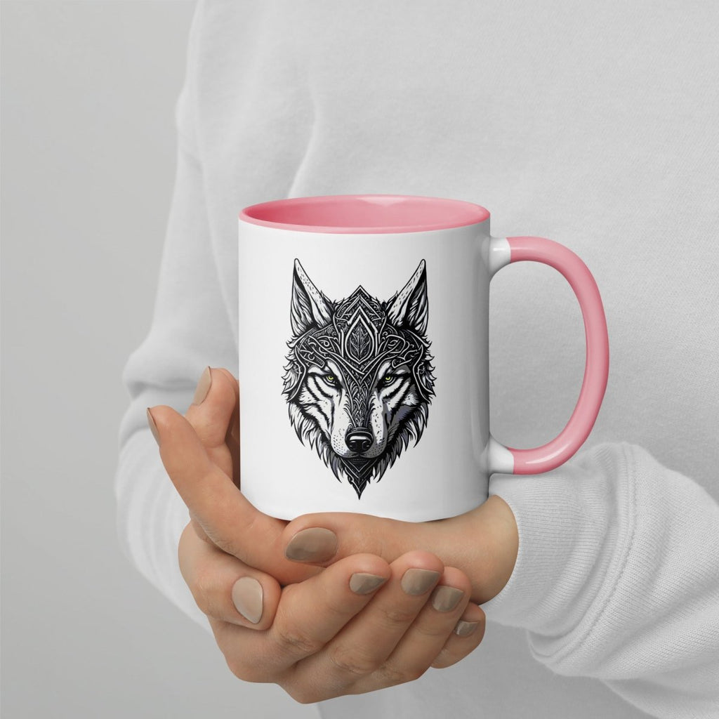 Mug à Intérieur Coloré | Loup Gardien Runique - Felpatee - mug - Felpatee