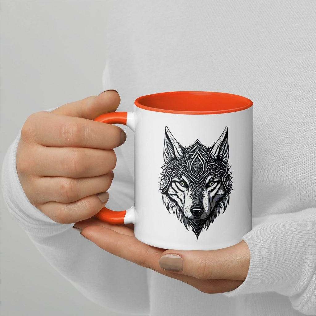 Mug à Intérieur Coloré | Loup Gardien Runique - Felpatee - mug - Felpatee
