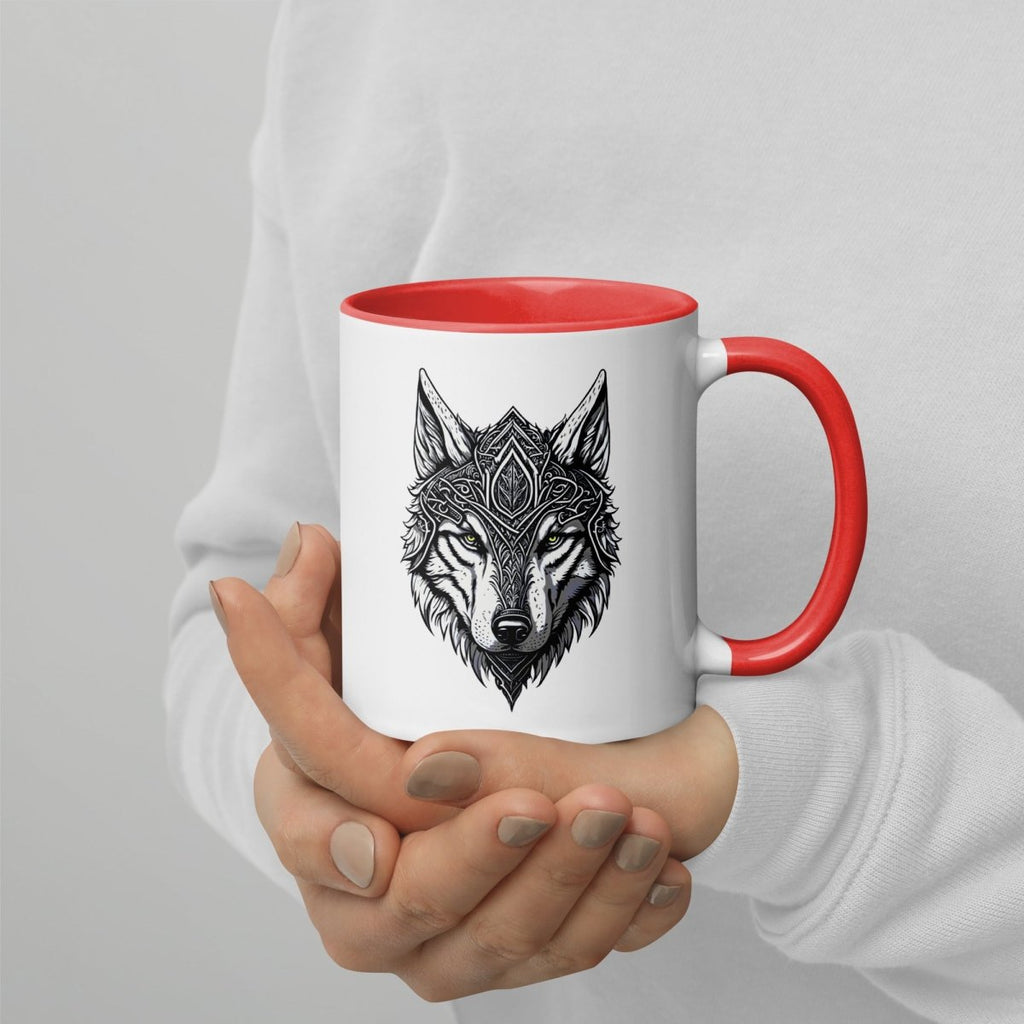 Mug à Intérieur Coloré | Loup Gardien Runique - Felpatee - mug - Felpatee