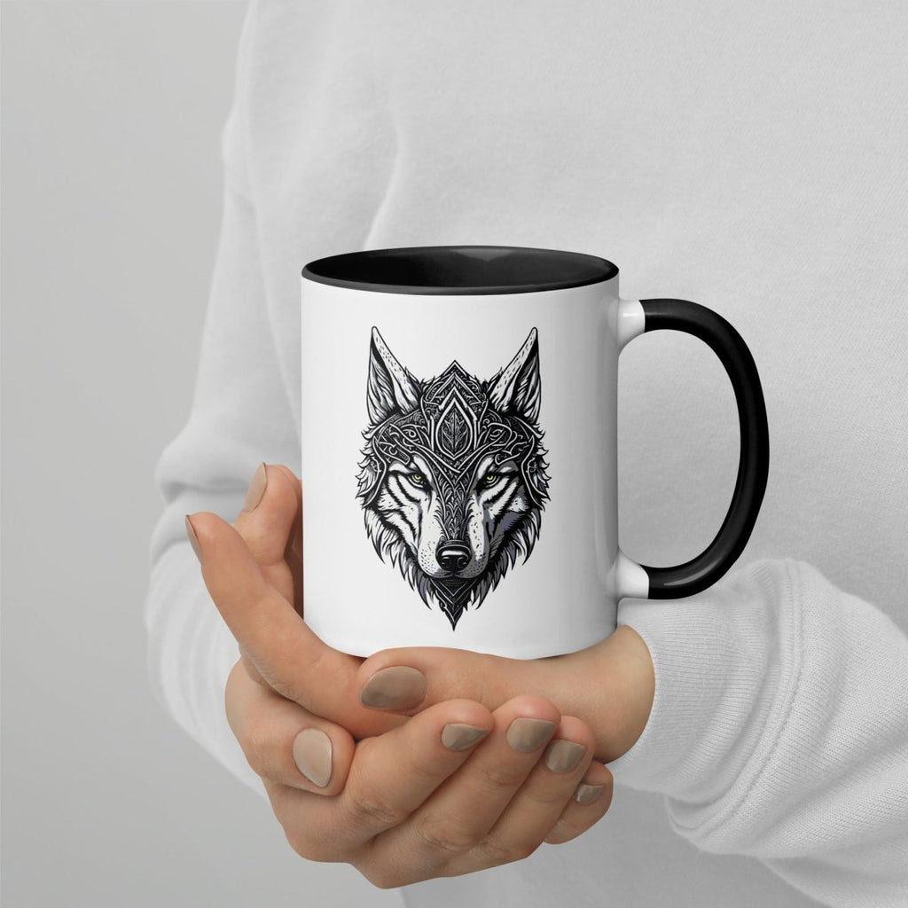 Mug à Intérieur Coloré | Loup Gardien Runique - Felpatee - mug - Felpatee