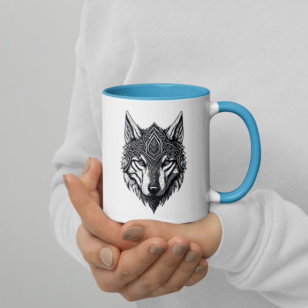 Mug à Intérieur Coloré | Loup Gardien Runique - Felpatee - mug - Felpatee