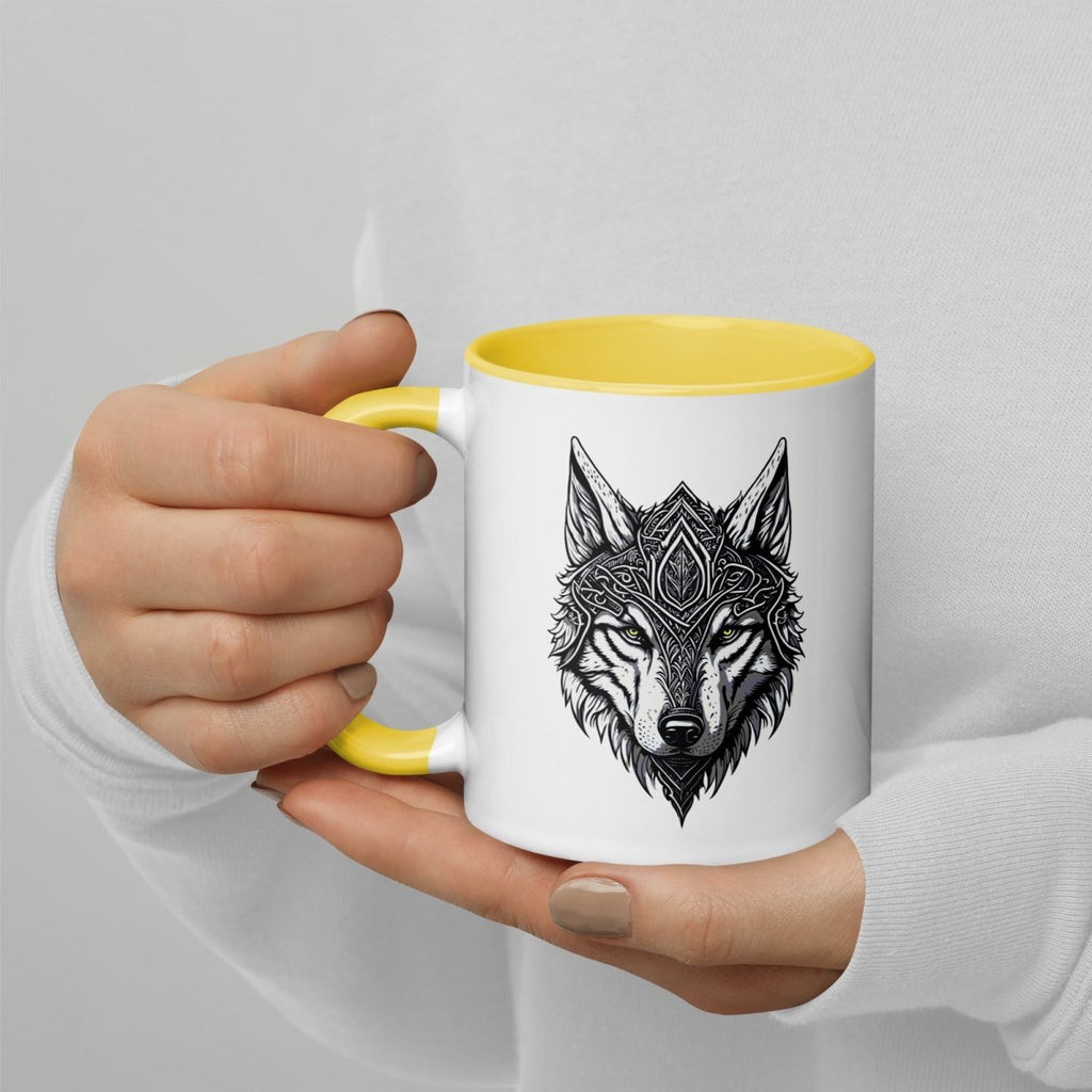 Mug à Intérieur Coloré | Loup Gardien Runique - Felpatee - mug - Felpatee