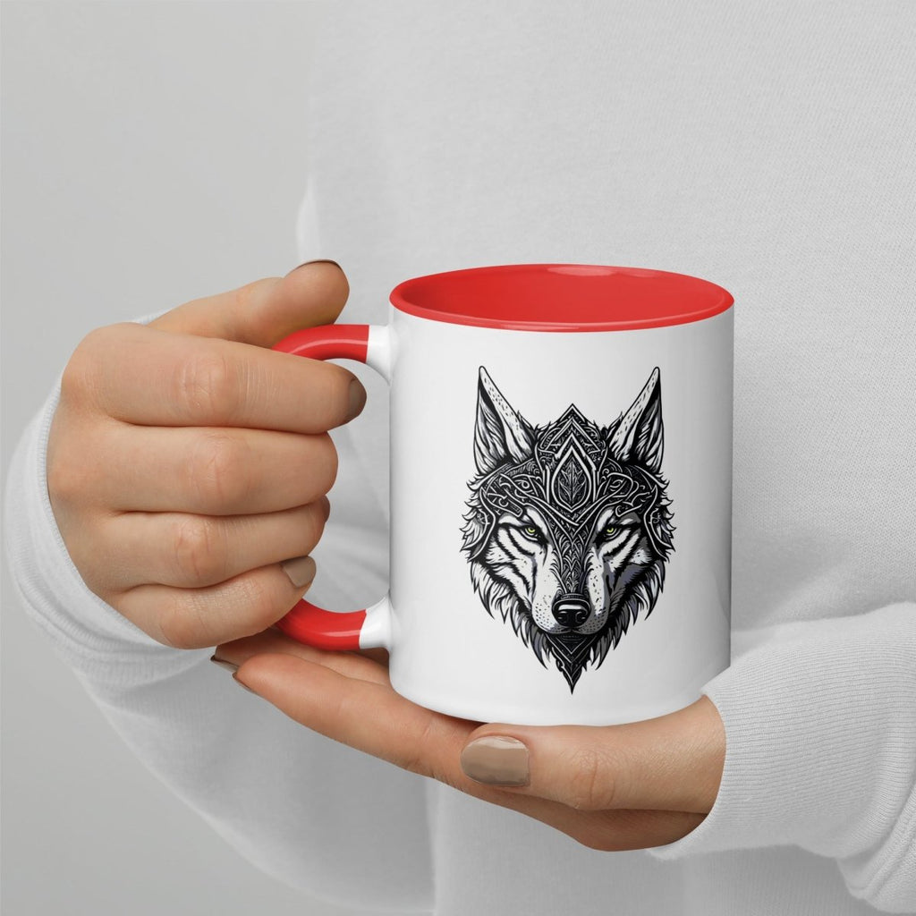 Mug à Intérieur Coloré | Loup Gardien Runique - Felpatee - mug - Felpatee