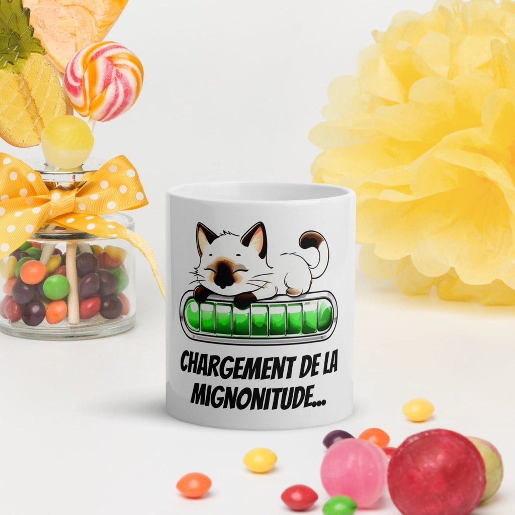 Mug Blanc Brillant | Chaton Siamois Adorable - Felpatee - mug - Felpatee