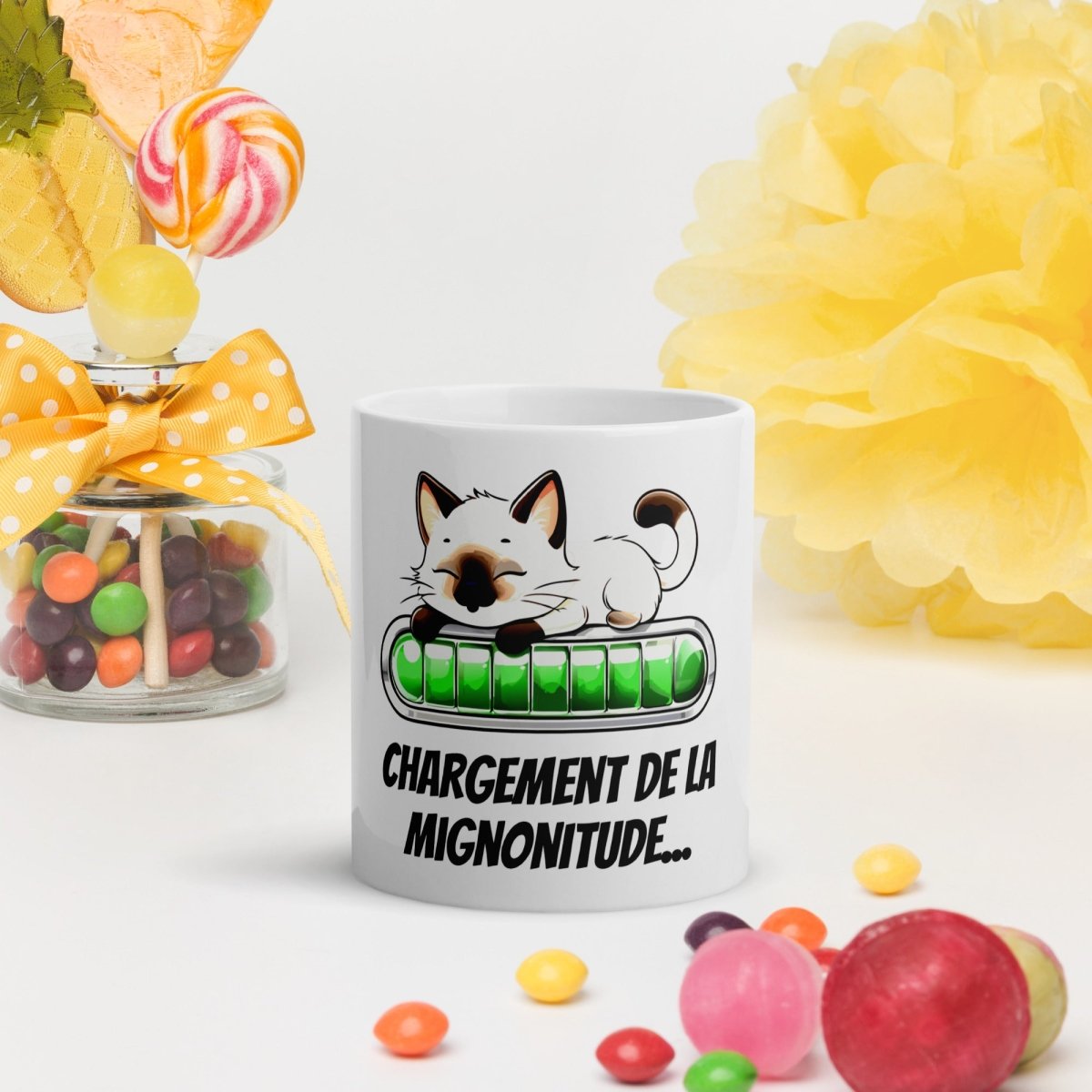Mug Blanc Brillant | Chaton Siamois Adorable - Felpatee - mug - Felpatee
