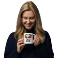 Mug Blanc Brillant | Chien Calavera Fleuri - Felpatee - mug - Felpatee