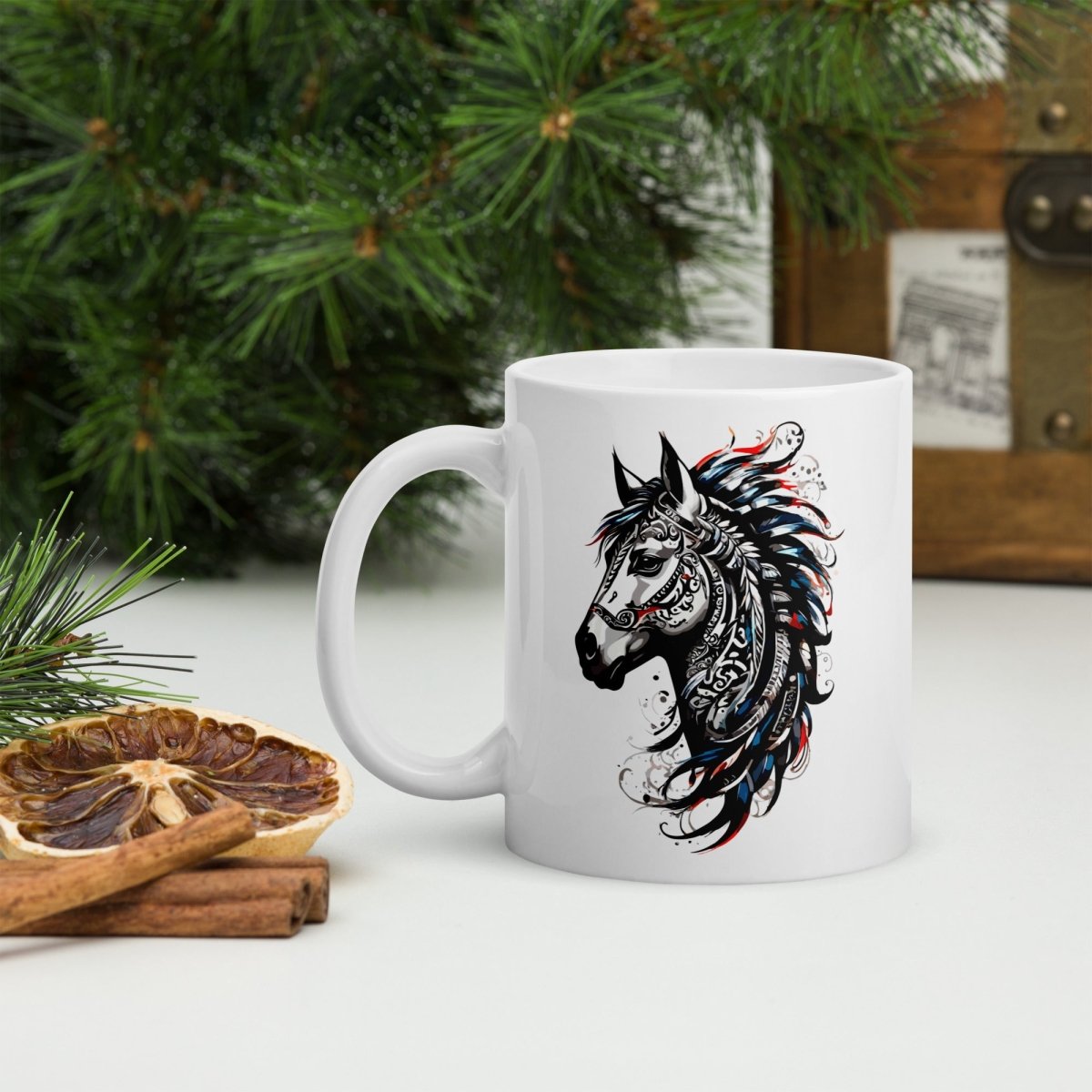 Mug Blanc Brillant | L'Esprit Tribal Équin - Felpatee - mug - Felpatee