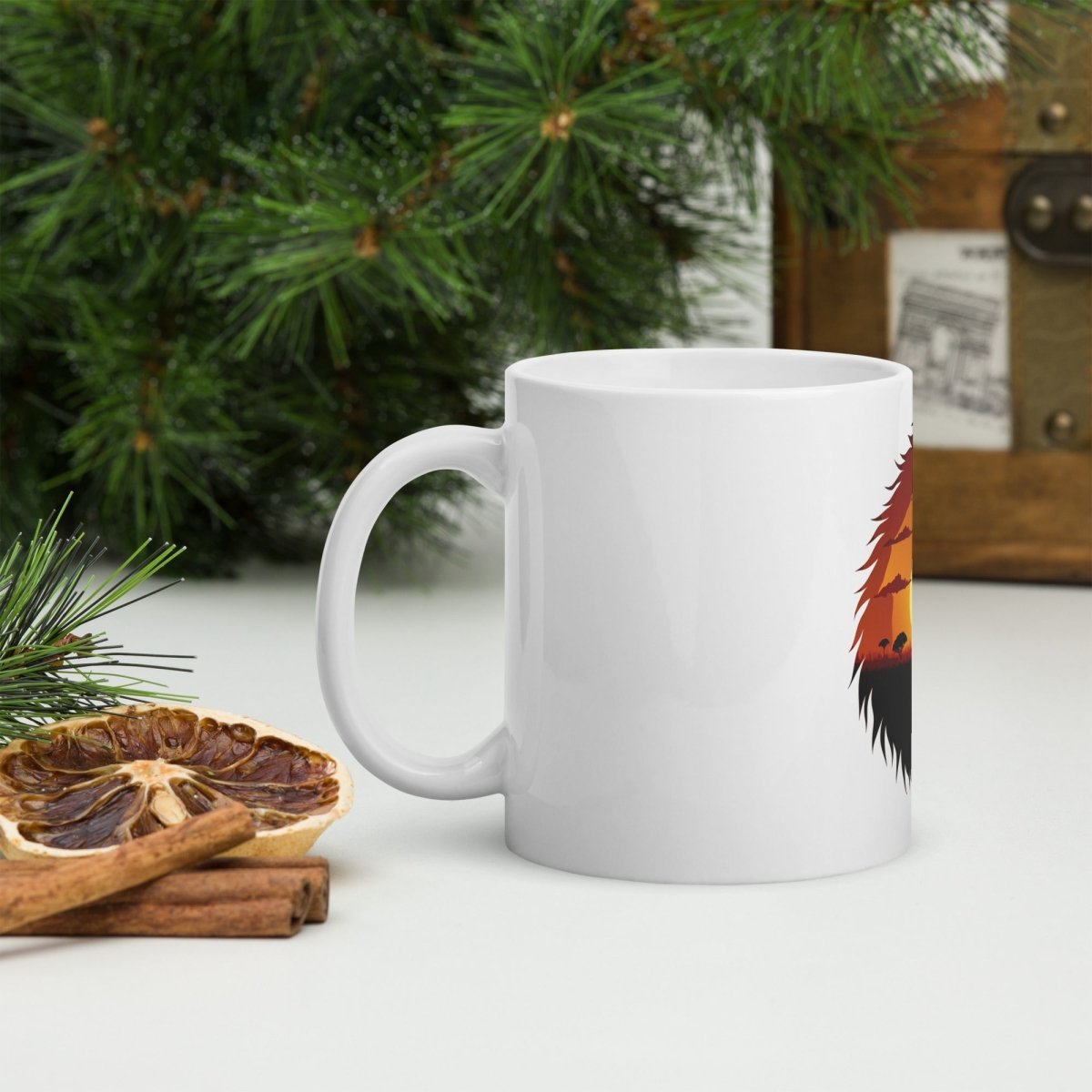 Mug Blanc Brillant | Lion Sunset - Felpatee - mug - Felpatee