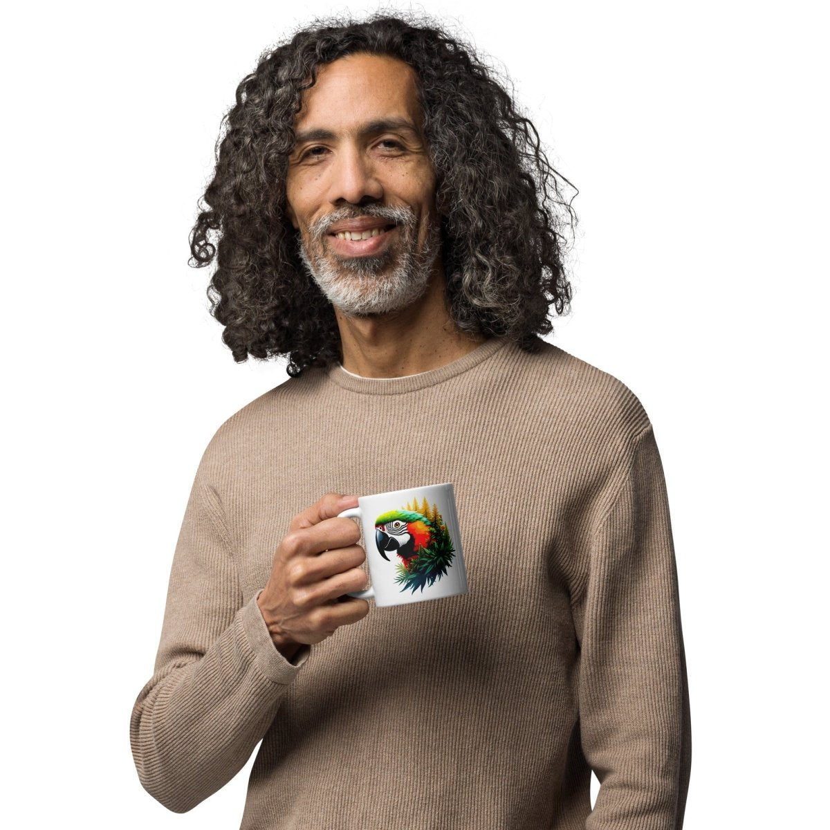 Mug Blanc Brillant | Perroquet Ara Majestueux - Felpatee - mug - Felpatee