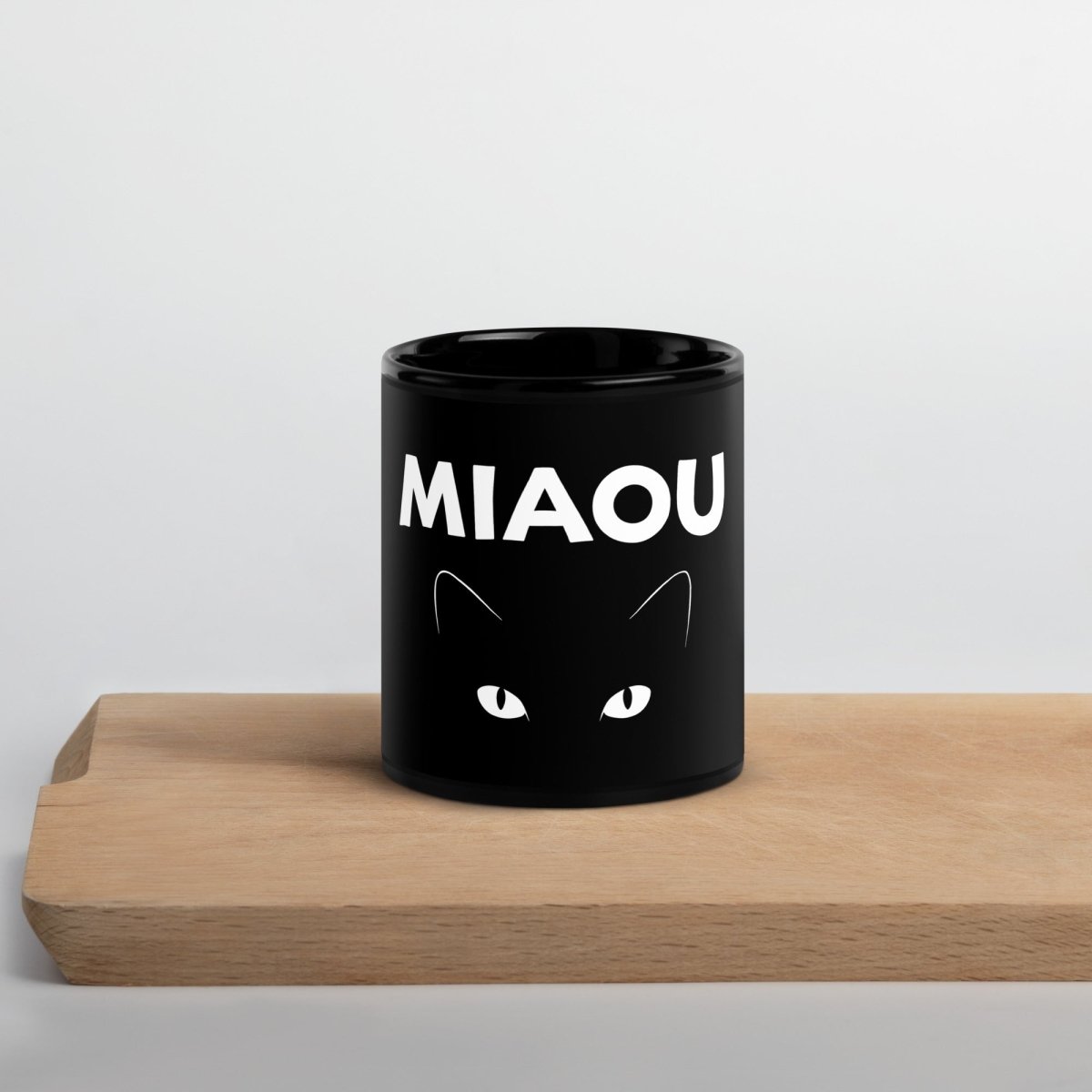 Mug Brillant Noir | Miaou : L'Œil du Chat - Felpatee - mug - Felpatee