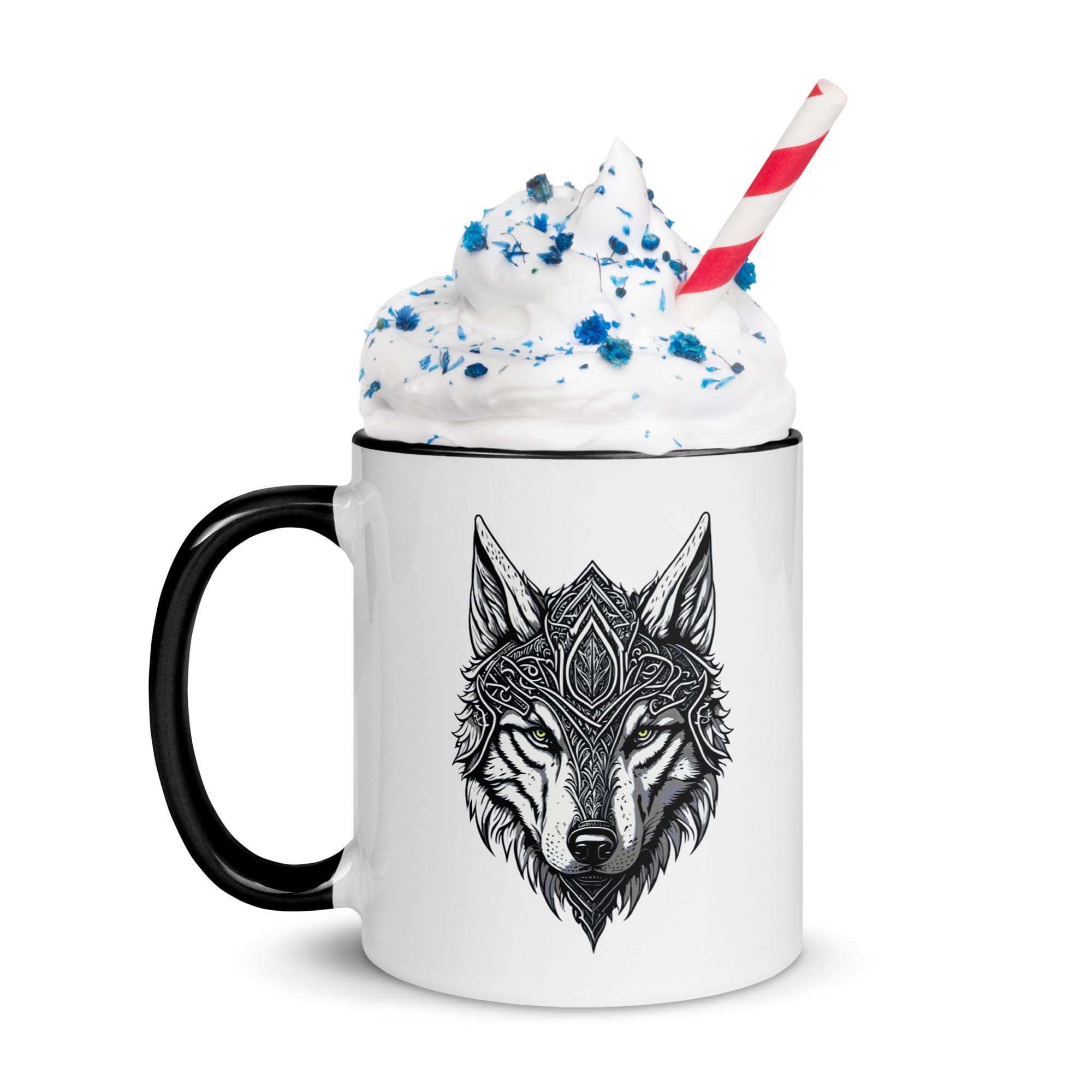 mug bicolore loup gardien runique