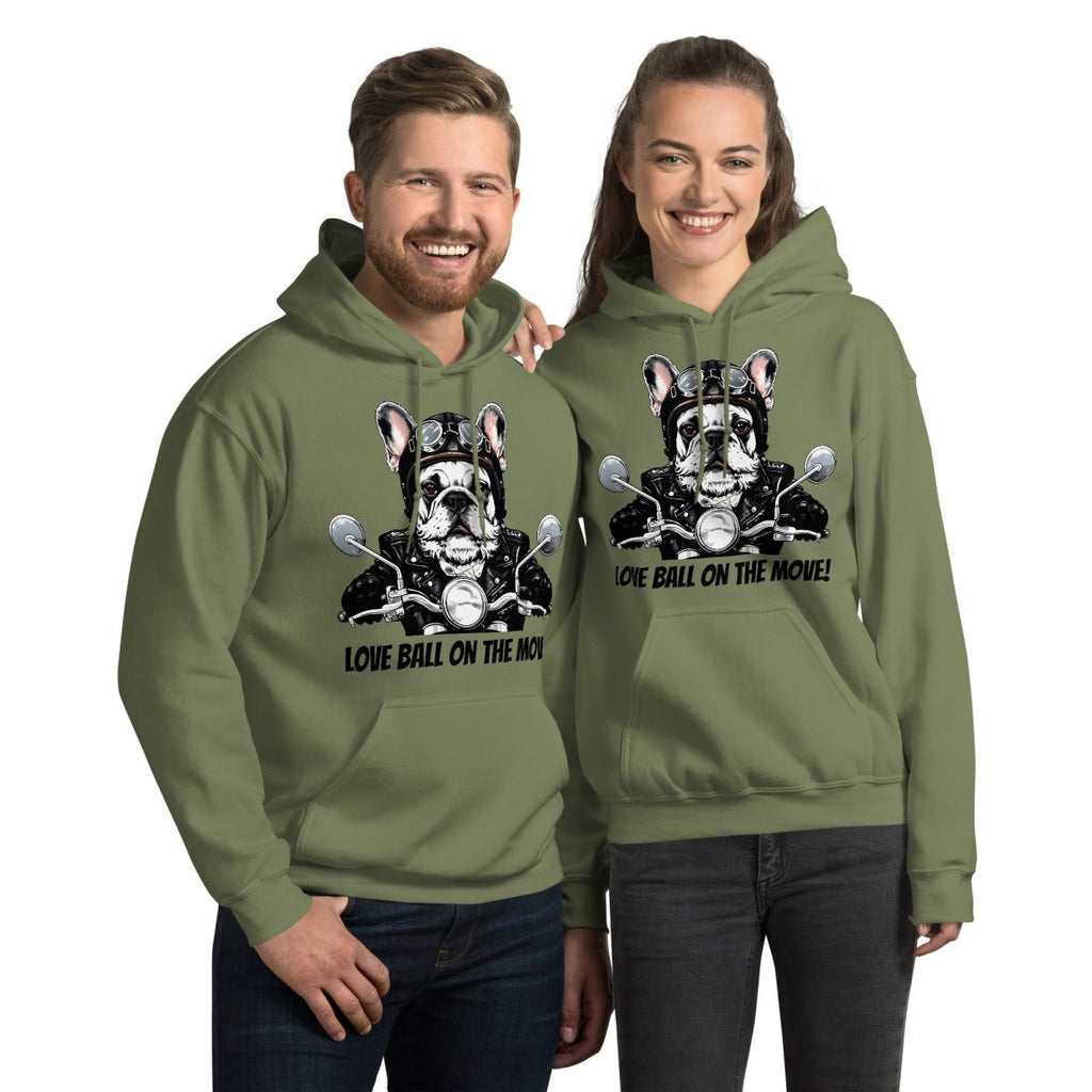 Sweat à capuche | Aventurier Bouledogue Français Motard - Gildan - sweat a capuche - Felpatee
