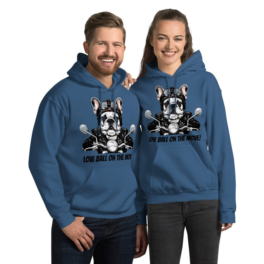 Sweat à capuche | Aventurier Bouledogue Français Motard - Gildan - sweat a capuche - Felpatee