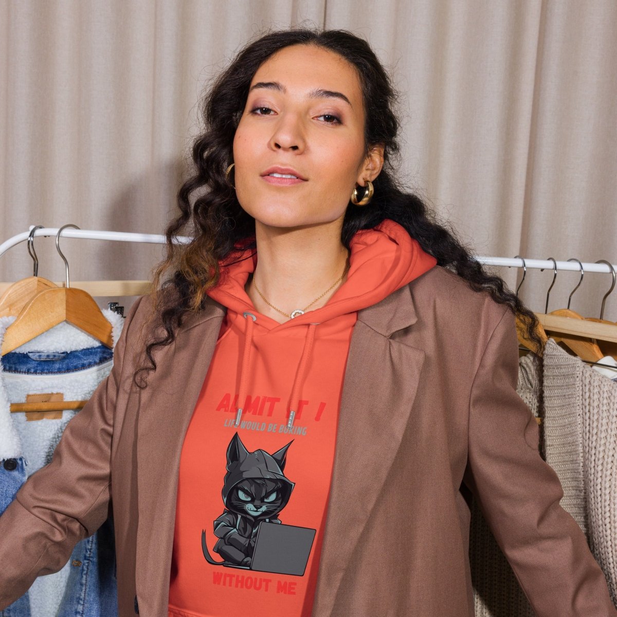 Sweat à Capuche Durable | Chat Hacker & Sassy - SOL'S - sweat a capuche durable - Felpatee