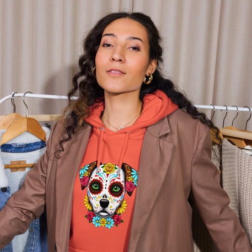 Sweat à Capuche Durable | Chien Calavera Fleuri - SOL'S - sweat a capuche durable - Felpatee
