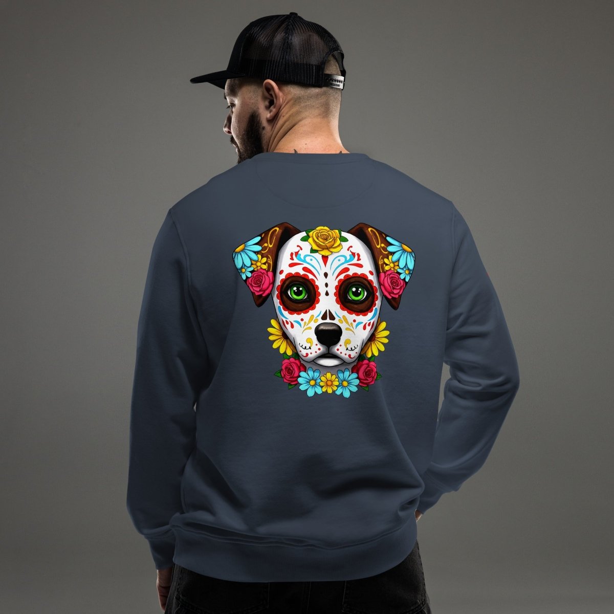 Sweat Alpha | Chien Calavera Fleuri | Édition Signature - Felpatee - sweat alpha - Felpatee