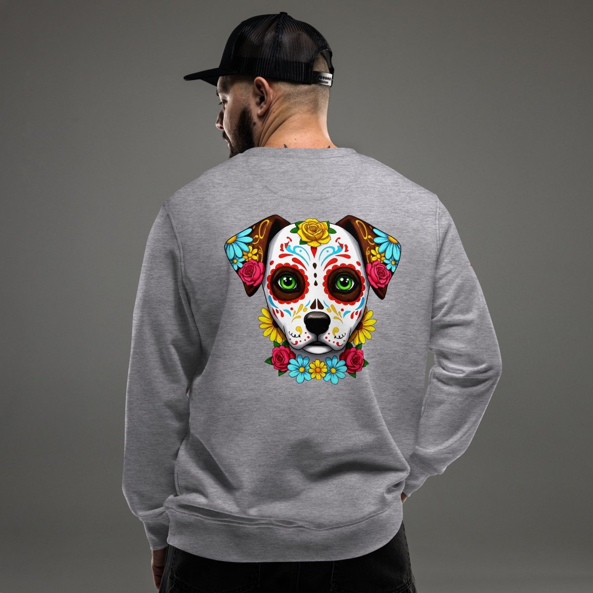 Sweat Alpha | Chien Calavera Fleuri | Édition Signature - Felpatee - sweat alpha - Felpatee