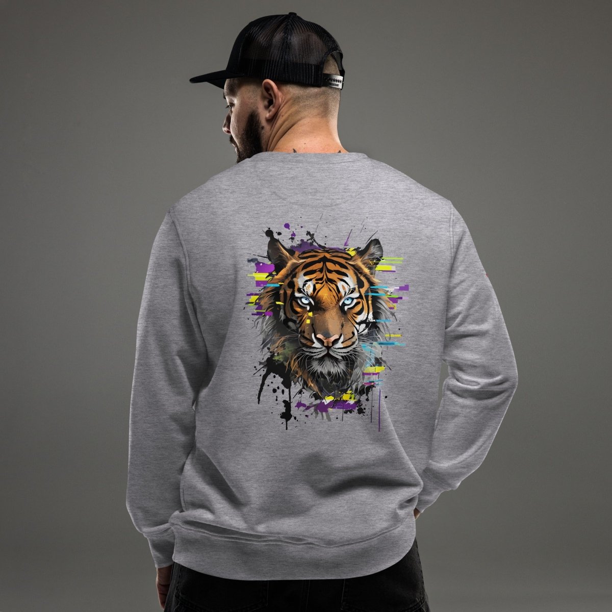 Sweat Alpha | Tigre Intense Effet Glitch Art | Édition Signature - Felpatee - sweat alpha - Felpatee