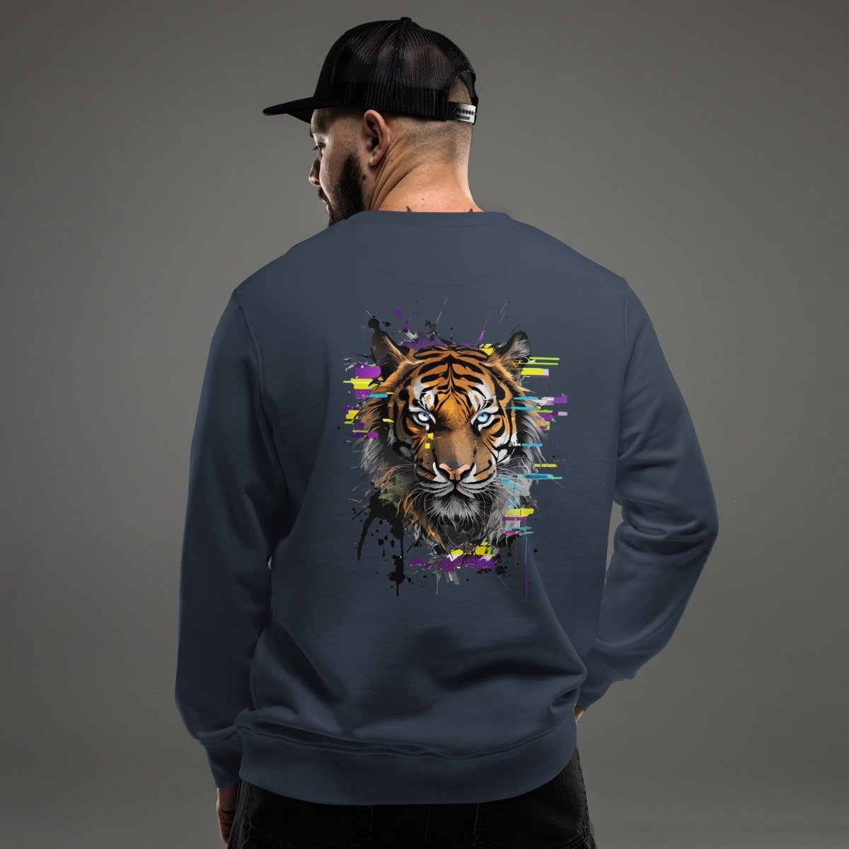 Sweat Alpha | Tigre Intense Effet Glitch Art | Édition Signature - Felpatee - sweat alpha - Felpatee