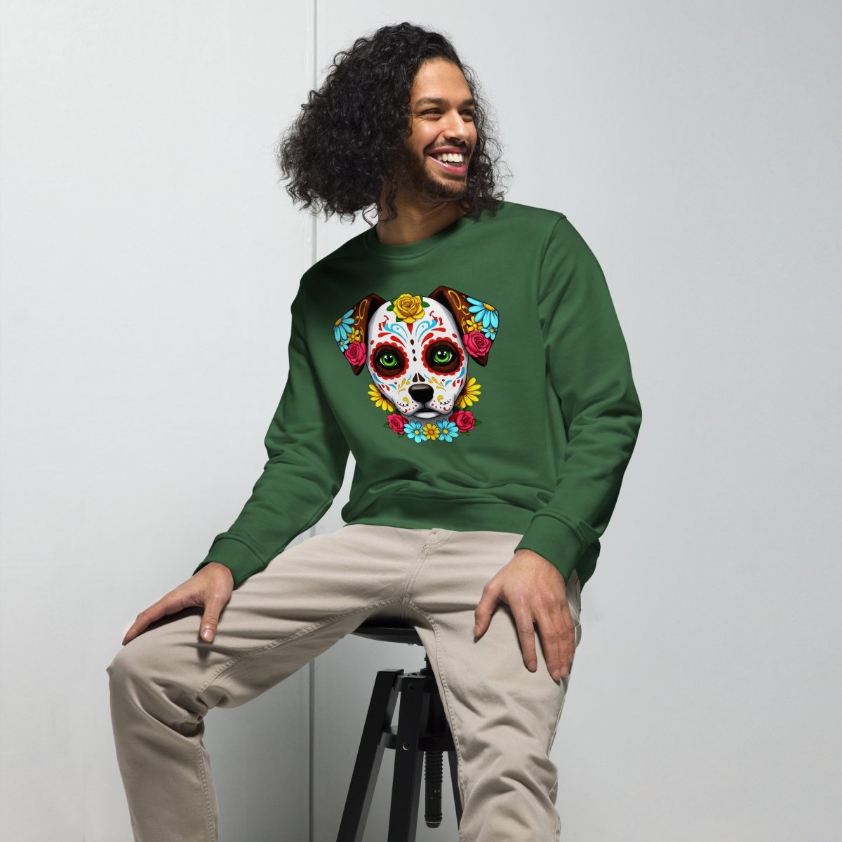 Sweat Durable | Chien Calavera Fleuri - SOL'S - sweat - Felpatee