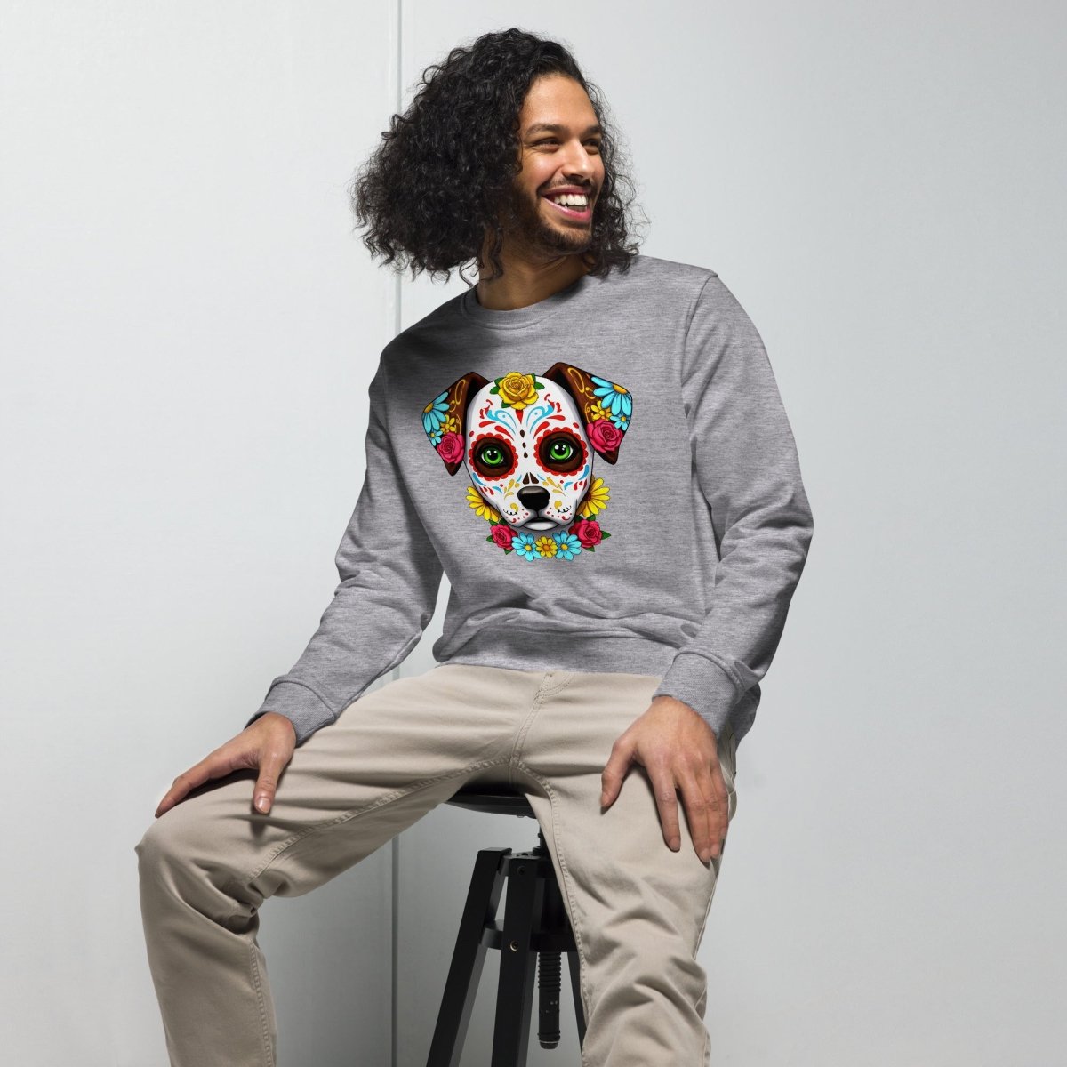 Sweat Durable | Chien Calavera Fleuri - SOL'S - sweat - Felpatee