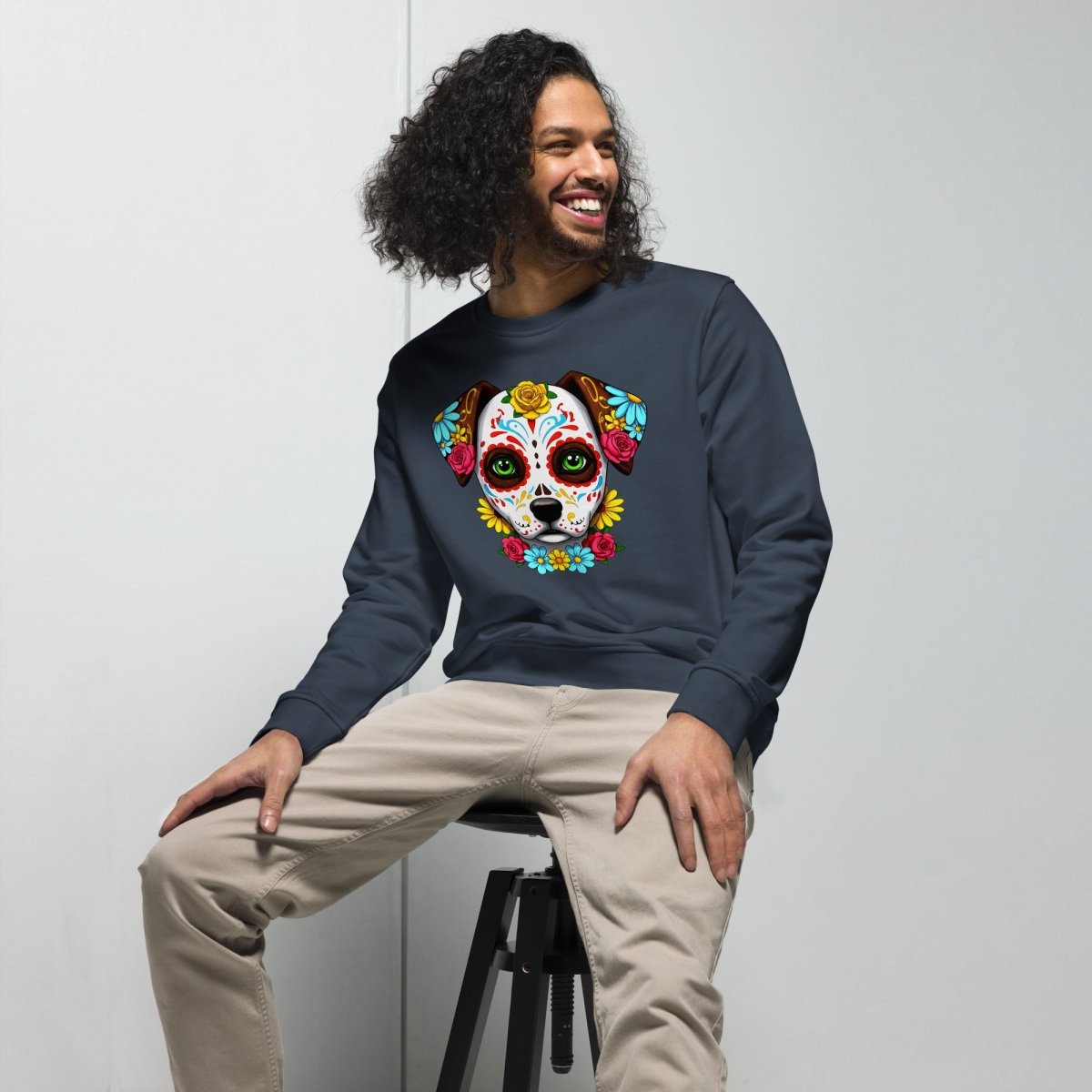 Sweat Durable | Chien Calavera Fleuri - SOL'S - sweat - Felpatee
