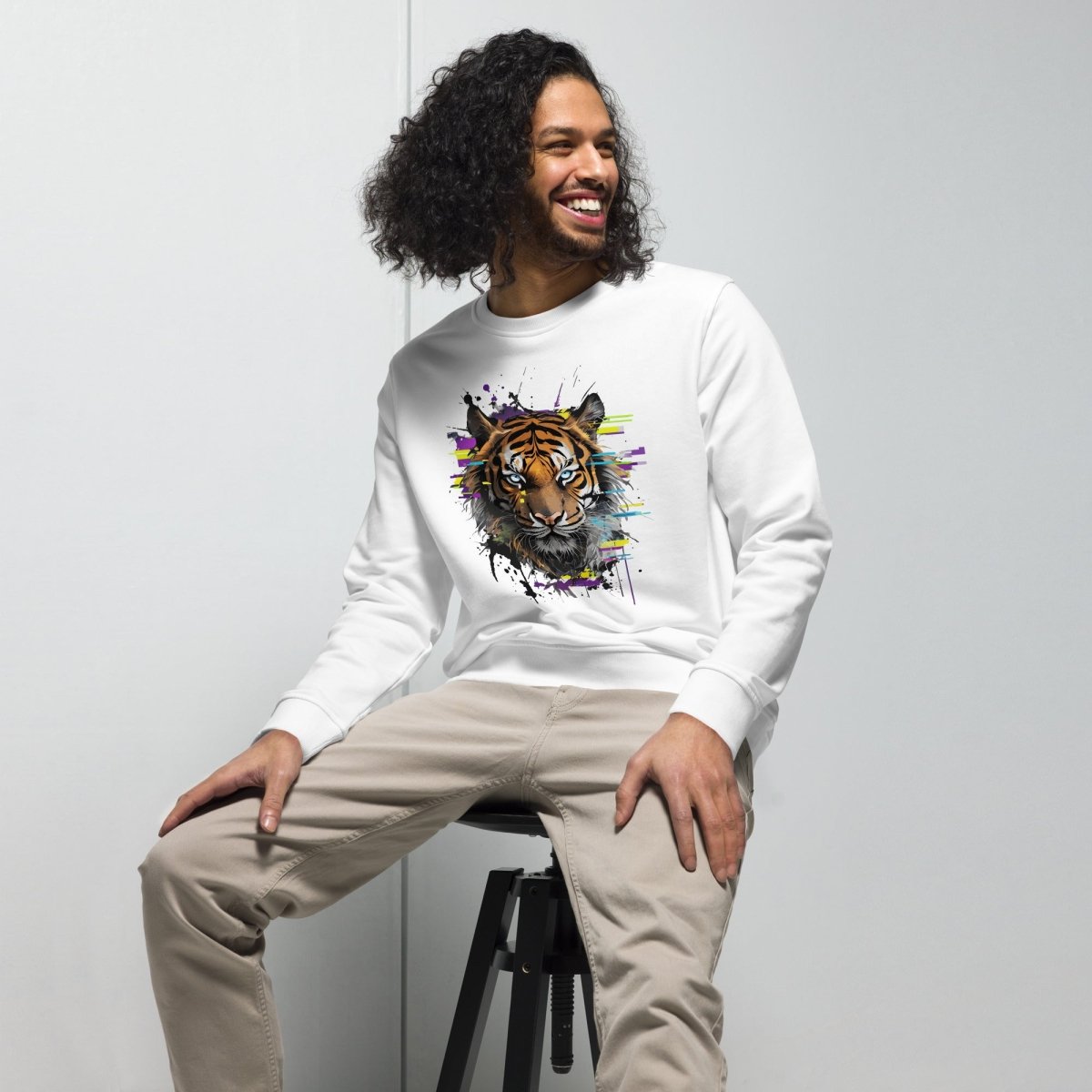 Sweat Durable | Tigre Intense Effet Glitch Art - SOL'S - sweat durable - Felpatee