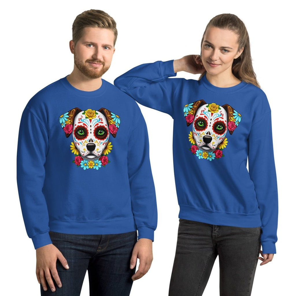 Sweatshirt | Chien Calavera Fleuri - Gildan - sweat - Felpatee
