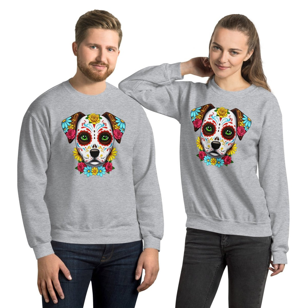 Sweatshirt | Chien Calavera Fleuri - Gildan - sweat - Felpatee