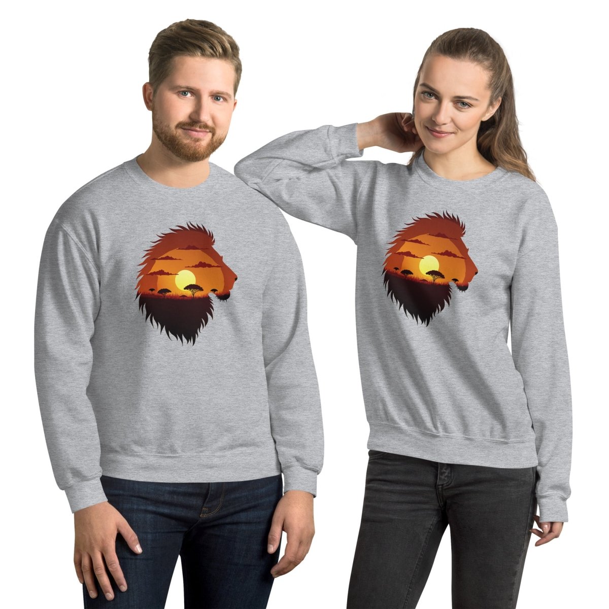 Sweatshirt | Lion Sunset - Gildan - sweat - Felpatee