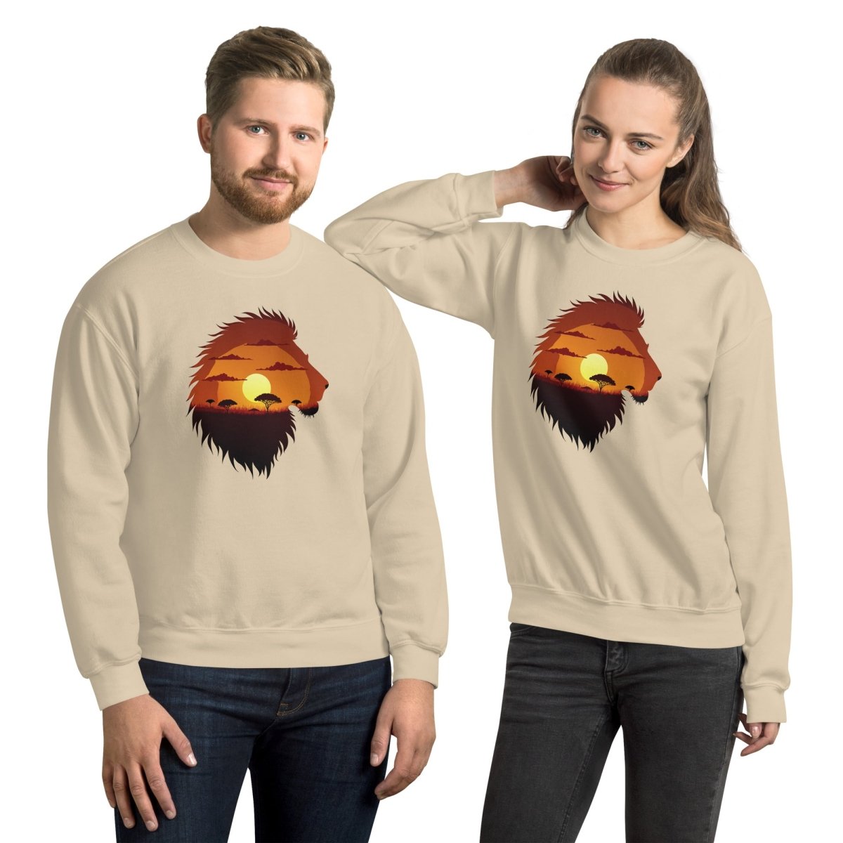 Sweatshirt | Lion Sunset - Gildan - sweat - Felpatee