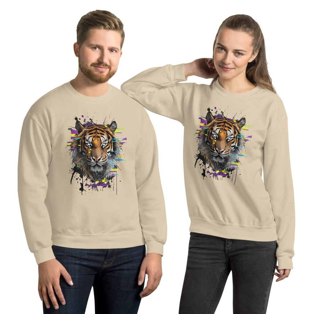 Sweatshirt | Tigre Intense Effet Glitch Art - Gildan - sweat - Felpatee