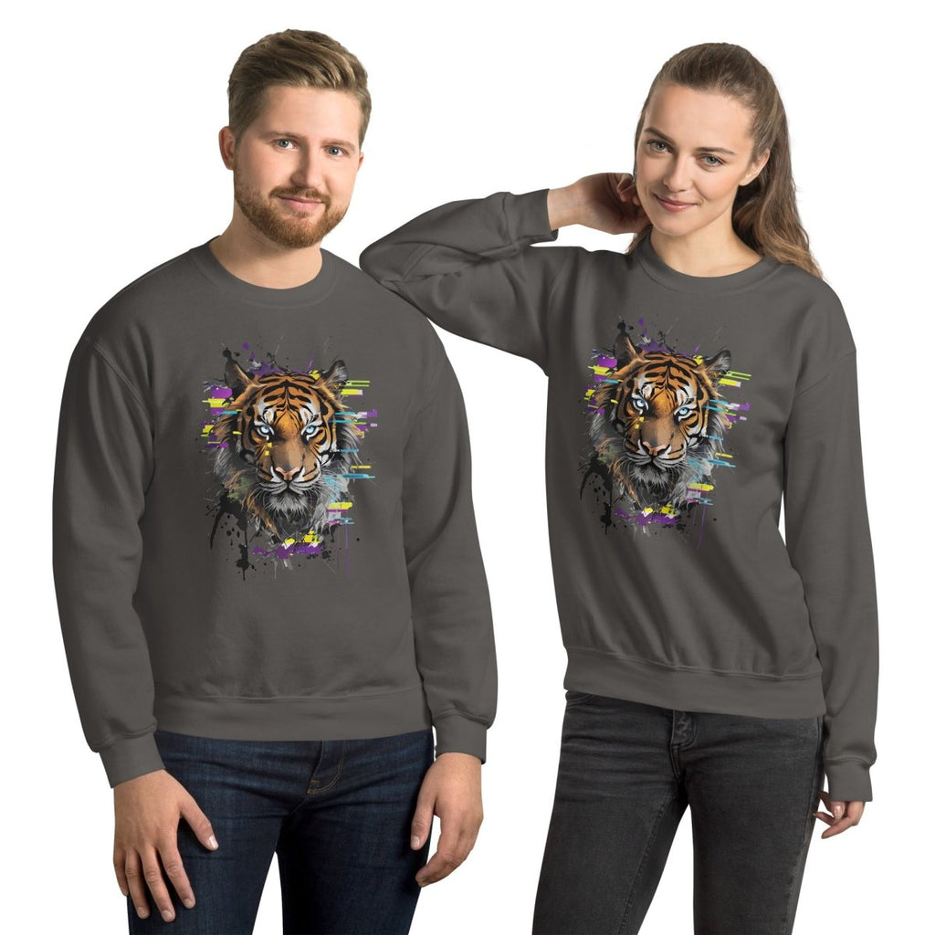 Sweatshirt | Tigre Intense Effet Glitch Art - Gildan - sweat - Felpatee