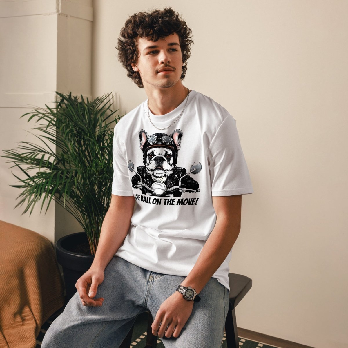 T-shirt Bio | Aventurier Bouledogue Français Motard - Felpatee - t-shirt durable - Felpatee