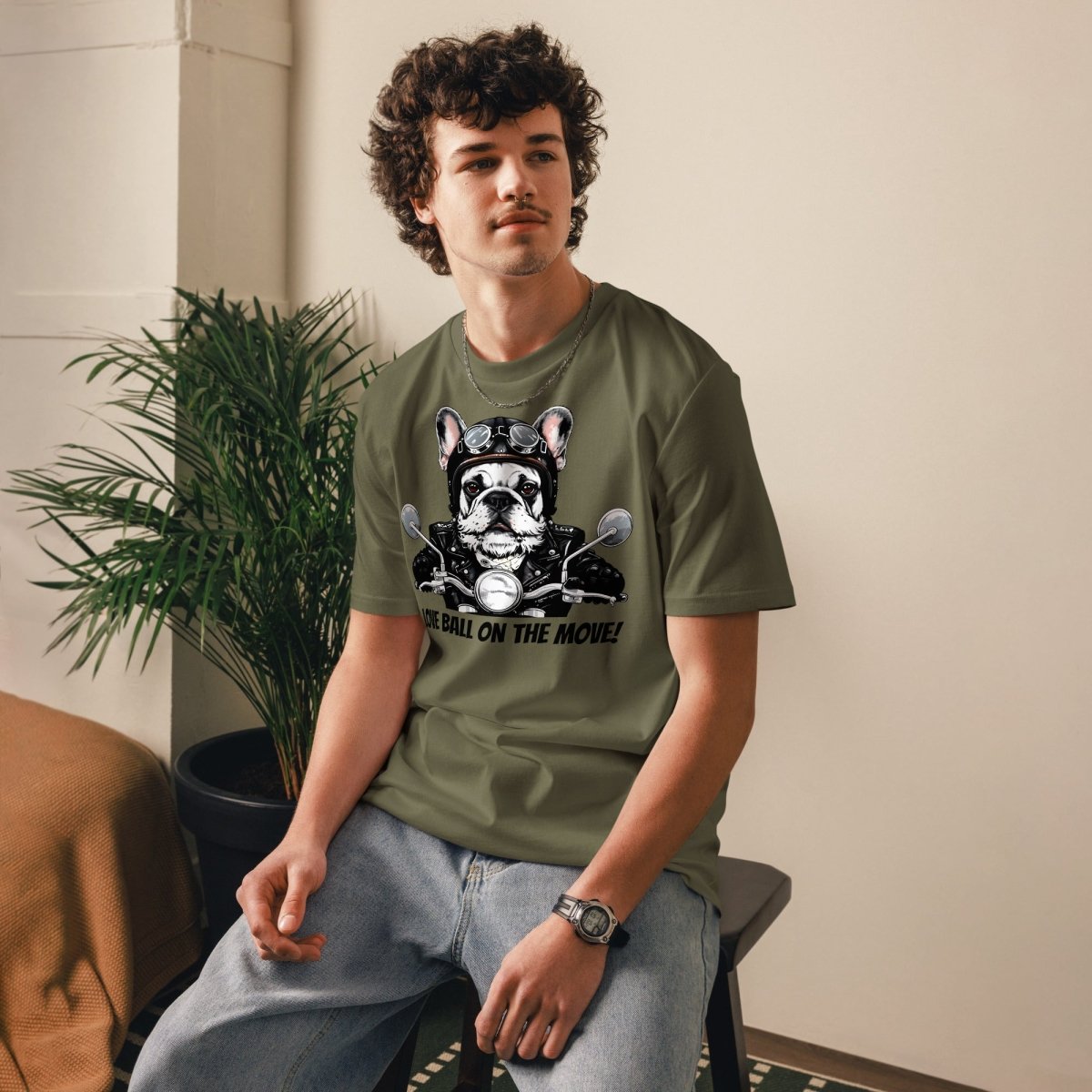 T-shirt Bio | Aventurier Bouledogue Français Motard - Felpatee - t-shirt durable - Felpatee