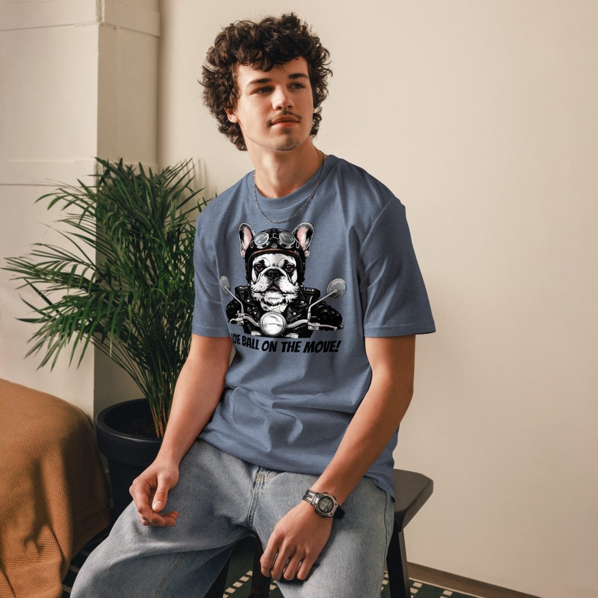 T-shirt Bio | Aventurier Bouledogue Français Motard - Felpatee - t-shirt durable - Felpatee