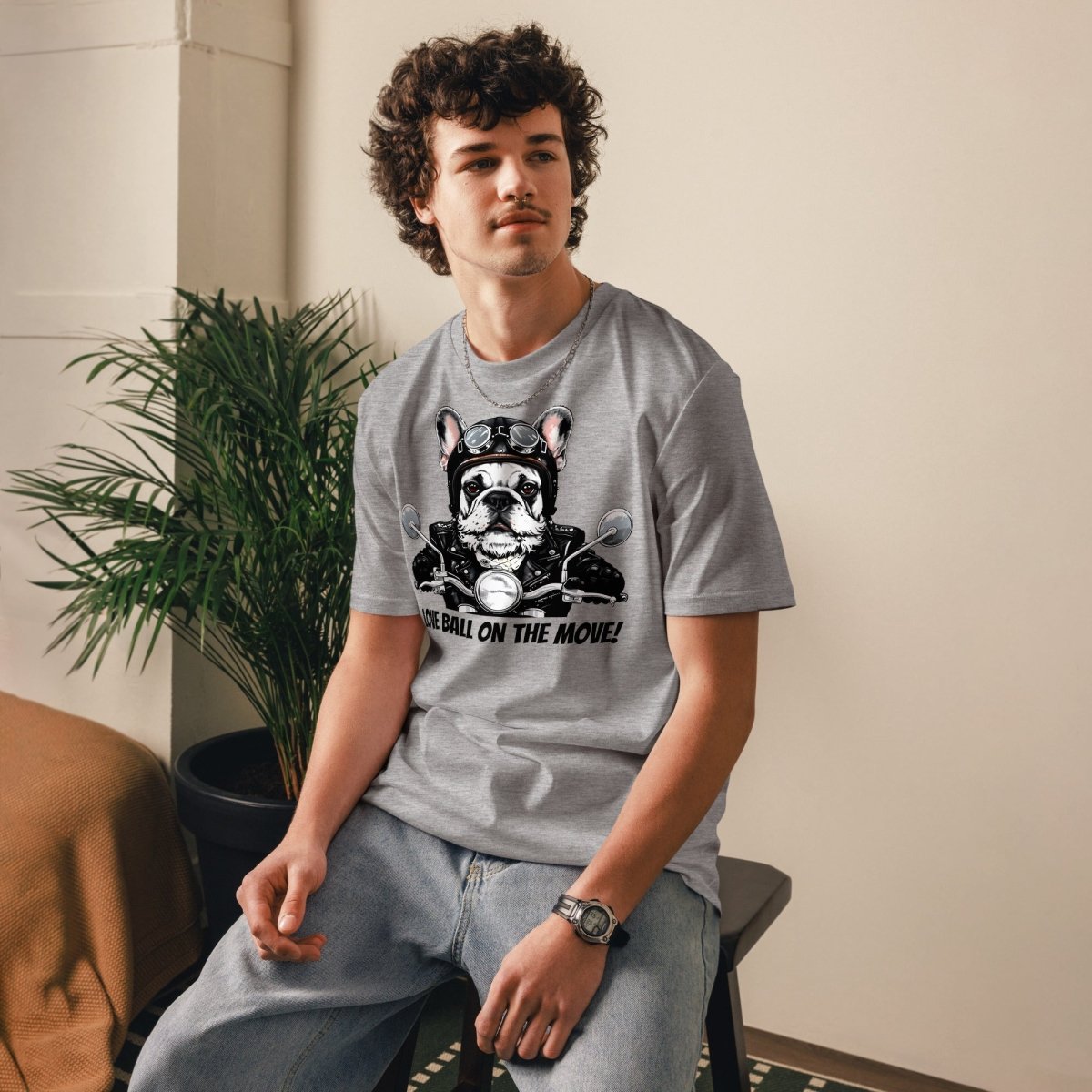 T-shirt Bio | Aventurier Bouledogue Français Motard - Felpatee - t-shirt durable - Felpatee